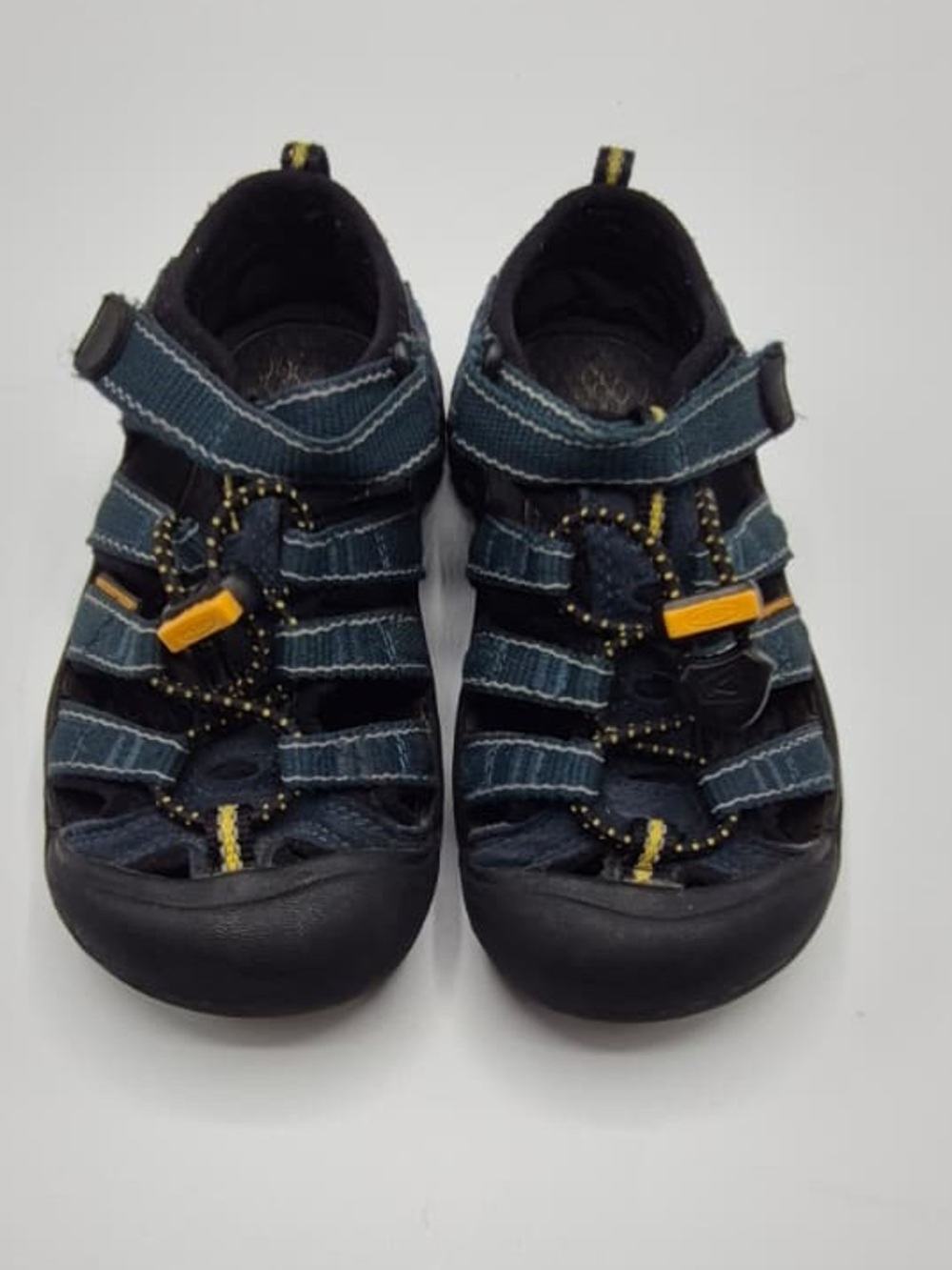 Keen Kids Navy Sport Sandals with Yellow Accents